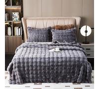 GKXLH Soft Fluffy Blanket - Fuzzy Throw Blanket for Couch, Plush Rabbit Faux Fur Blanket, Cute Cozy Blankets for Women, Warm Thick Big Bubble Blankets for Bed Sofa Bedroom Living Room - 71" x 90"
