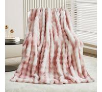 GKXLH Soft Fluffy Blanket - Fuzzy Throw Blanket for Couch, Plush Rabbit Faux Fur Blanket, Cute Cozy Blankets for Women, Thick Warm Bubble Blankets for Bed Sofa Bedroom Living Room - 51" x 63"