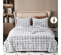 GKXLH Soft Fluffy Blanket - Fuzzy Throw Blanket for Couch, Plush Rabbit Faux Fur Blanket, Cute Cozy Blankets for Women, Warm Thick Big Bubble Blankets for Bed Sofa Bedroom Living Room - 90"x98" Queen