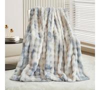 GKXLH Soft Fluffy Blanket - Fuzzy Throw Blanket for Couch, Plush Rabbit Faux Fur Blanket, Cute Cozy Blankets for Women, Thick Warm Bubble Blankets for Bed Sofa Bedroom Living Room - 51" x 63"
