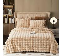 GKXLH Soft Fluffy Blanket - Fuzzy Throw Blanket for Couch, Plush Rabbit Faux Fur Blanket, Cute Cozy Blankets for Women, Warm Thick Big Bubble Blankets for Bed Sofa Bedroom Living Room - 71" x 90"