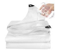 GKXLH Thick 180 g/m² Polyethylene Tarpaulin Waterproof Heavy Duty (White) | Resistant Outdoor Waterproof Tarpaulin 2m x 4m, Frost-Resistant, UV Protection Tarp for Gazebo, Camping, Furniture, Shed