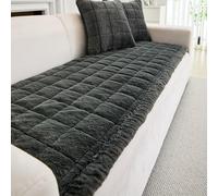 GKXLH Thick Sofa Cover - New Soft Faux Mink Velvet Plush Universal Sofa Covers 2 3 4 Seater, Non-Slip Sofa Slipcovers Washable, Corner Sofa Cover Couch Covers Furniture Protector (Dark Grey, 70x150cm)