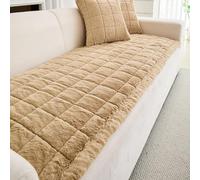 GKXLH Thick Sofa Cover - New Soft Faux Mink Velvet Plush Universal Sofa Covers 2 3 4 Seater, Non-Slip Sofa Slipcovers Washable, Corner Sofa Cover Couch Covers Furniture Protector Light Coffee 70x210cm