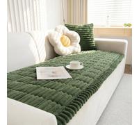 GKXLH Thick Sofa Cover Washable - New Soft Corduroy Universal Sofa Covers 2 3 4 Seater, Non-Slip Couch Covers, Sofa Slipcovers Seat Covers Furniture Protector for Living Room (Green, 70x210cm)