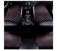 GKXTLTONG 4pcs Leather Car Floor Mats for MG HS (AS23) 2018 2019 2020 2021 2022 2023 2024, Custom Automotive Front Rear Row Carpet Set Waterproof NonSlip Accessories,A/Black-Red