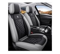 GKXTLTONG 5 Seats Leather Car Seat Covers for VW Tiguan Allspace R-Line 2021-2024, Full Set Automotive Vehicle Seat Cushion Protector Wear Resistant Waterproof,A/Black-Grey-A/Normal