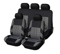 GKXTLTONG Car Seat Covers Sets for BYD Atto 3 2022 2023 2024 2025+, Polyester Fabric Automotive Breathable Breathable Wear Resistant Non-Slip Seat Protectors,A/Grey-A/5-seats full set