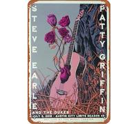 GKYAN 12 * 8 INCH 2019 Patty Griffin & Steve Earle - Austin Silkscreen Concert Poster Retro Metal Tin Sign Vintage Sign for Cafe Bar Man Cave Office Garage Home Wall Decor, wje-A01