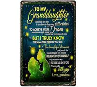 GKYAN 8X12 IN Fathers Day Sign from Kids, Family Grandma To My Granddaughter This Life Is Not Easy The Beautiful Dreams Firefly Vintage Tin Sign Decoration for Father' Day, wje-A01