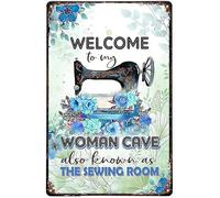 GKYAN 8X12 IN Fathers Day Sign from Kids, Sewer Welcome To My Woman Cave Also Known As The Sewing Room Metal Tin Sign Men Women,Wall Decor for Bars,Restaurants,Cafes Pubs Tin Metal Bee, wje-A01