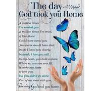 GKYAN 8x12 IN Metal Art for Outside Antique Metal Sign Butterfly The Day God Took You Home Tin Sign Vintage Decoration Garage Home Garden Cafes Kitchen Wall, wje-A01