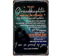 GKYAN 8X12 IN To My Dad Metal Tin Sign Family To My Granddaughter Listen To Your Heart So Proud Of You Vintage Tin Sign Decoration for Father' Day, wje-A01