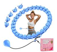 GKYET Quiet Hula Circle Hoops,65 inch 32 Knots Plus Size Hula Infinity Fitness Detachable Hoops. Exercise Hoop Suitable for Beginners - Blue