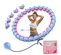 GKYET Quiet Hula Circle Hoops,65 inch 32 Knots Plus Size Hula Infinity Fitness Detachable Hoops. Exercise Hoop Suitable for Beginners - Purple