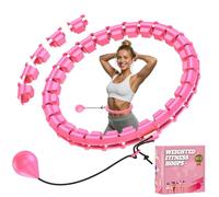 GKYET Quiet Hula Circle Hoops,65 inch 32 Knots Plus Size Hula Infinity Fitness Detachable Hoops. Exercise Hoop Suitable for Beginners - Red