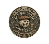 GKYQVE 1/2 / 5 Over Pars Old Bastards Golf Coin Funny Golfs Challenge Coin Gag Golfers, Friend Novelty Golfs Ball Marker Funny Golf Accessories