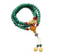 GKYQVE 108 Beads Natural Turquoise Stone Buddhist Unisex Stone Wristband Accessory for and Yoga Prayer Beads