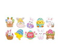 GKYQVE 10pcs Easters Bunnys And Eggs Paper Hangings Colorful Hanging Pendants Seasonal Decorating Accessories Party Supplies Photo Props
