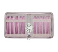 GKYQVE 11Pairs Double Pointed Head Aluminum Needle 2.0mm-6.0mm Ended Knitting with Bag for Sweater Scarf Bag Point Knitting