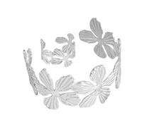 GKYQVE 2Pcs Elegant Floral Patterned Adjustable Rings Combo Portable Jewelry Gift Ideas Everyday Wear Floral Bangle Jewelry