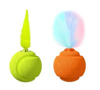 GKYQVE 2PCS Interactive Noise Making Balls with Chirping Sound for Dog and Cats Boredom Relief Playful Kitten Toy