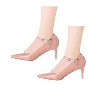 GKYQVE 3 Invisible Adjustable Heel Straps for Stilettos, Slip-Resistant Shoe Clamps, Long-Lasting Comfort PU Design Comfortable Heel Holds for Women
