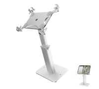 GKYQVE 360 Swivels Commercial Tablets Stand Adjustable 8.3" 13.4" Height Security Steel Aluminum Frame for 9.7" 13" POS Systems AntiTheft Pad Kiosk Stand