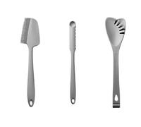 GKYQVE 3pc High-Temp Kitchen Spatulas, Soft Silicone Scrapers for Nonstick Surfaces, Ergonomic Handle Baking Tools Baking Scraper Set Kitchens Tools