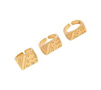GKYQVE 3PCS Modern Adjustable Rings Geometric Punk Dating Open Finger Perfect for Woman and Present Trendy Unisex Finger Jewelry