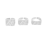 GKYQVE 3PCS Modern Adjustable Rings Geometric Punk Dating Open Finger Perfect for Woman and Present Trendy Unisex Finger Jewelry