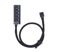 GKYQVE 5 Port Fan Splitter Adapter For Optimized Adjustable Speed Regulation In Computer Mainboards Case Power Distribution
