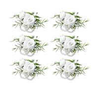 GKYQVE 6lots Durability Silk Flowers Vintage Wedding Supply Ceremony Flower Ornaments For Bride And Groom Artificial White Roses
