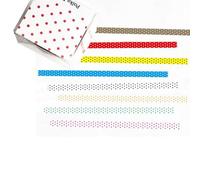 GKYQVE 8Rolls Dot Striped Decorative Tape 3mmX5m Scrapbooking Decoration Adhesive Stripes For Journal Planner Notebook Wrapping Small Width Scrapbook Accessories