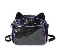 GKYQVE Anime Cats Crossbody Shoulder Bag With Adjustable Strap Clear Front Pin Display Itabag Backpack For Women And Teen Girls Cute Itabag Backpack