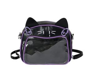 GKYQVE Anime Cats Crossbody Shoulder Bag With Adjustable Strap Clear Front Pin Display Itabag Backpack For Women And Teen Girls Cute Itabag Backpack