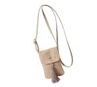 GKYQVE Beach Woven Straw Tassels Small Phone Bag For Women's Fashion Shoulder Crossbody Purse Wallet With Adjustable Strap Adjustable Shoulder Bag