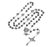 GKYQVE Beaded Onyx Necklace with Charm, Natural Stone Jewelry for Sensitive Skin, Everyday Strength Access Crossing Necklace