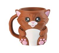 GKYQVE Cartoon Animal Shape Ice Cream Cup Sleeve Holder With Antifreeze Handle And Secret Candy Compartment Double Spoons Ice Cream Stand For Home