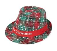 GKYQVE Checker Snowflake Pattern Top Hat For Christmas Festival Holiday Celebrating Hat Christmas Dressingup Costume Panama Accessory