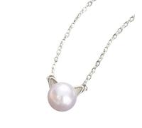GKYQVE Classical Feline Earrings Copper Pearl Accents Dateless Necklace or Ear Studs Animal Lovers Unique Necklace or Ear Studs Gift