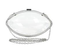 GKYQVE Clear Acrylic Clutches Purses Transparent Evening Handbags with Gold Chain Strap Football Shape Crossbody Shoulder Bag Clear Bags for Gifts