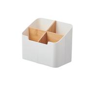 GKYQVE Compact Bamboos Inspired Desk Organizers With Multiple Sections Water Resistant Storage For Bathroom Kitchen Study Stationery Organizers