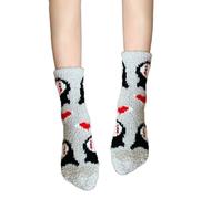 GKYQVE Cozy Coral Fleece Women's Socks With Cartoon Pumpkin Ghostly Witch Hat Pattern For Halloween Indoor Fuzzy Slipper Socks Stylish Female Hosiery