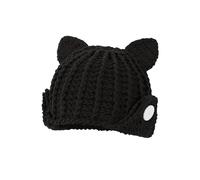 GKYQVE Crochet Skull Hat For Halloween Activity Crocheted Hat With Ear Pullover Cosplay Kitten Skull Caps 2000s Winter Beanies For Men Women Bulk