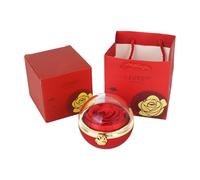 GKYQVE Elegant Rotating Rose Jewelry Case Featuring Preserved Flowers Unique Gifts Accessory for Trendy Couples in Love Special Occasion Jewelry Box