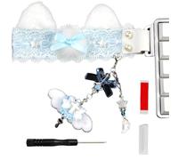 GKYQVE Fabric Lace Ribbon Keyset Decoration with Hanging Enchantments for Individualized Computer Arrange Decorative Keyset Host