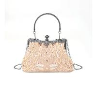 GKYQVE Fashion Evening Bag With Sparkling Beads And Metal Chain Strap Handbag Crossbody Bag For Cocktail Parties And Event Shoulder