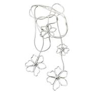 GKYQVE Fashionable Long Necklace Hollows Petals Shape Pendant Vintage Styles Necklace For Stylish And Personality Looks Unique Flower