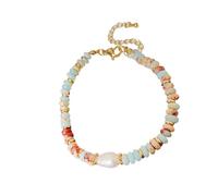 GKYQVE Fashionable Women's Necklace Craft From Natural Stone Beads And Pearls Pendant Decoration For Elegant Look Styles
